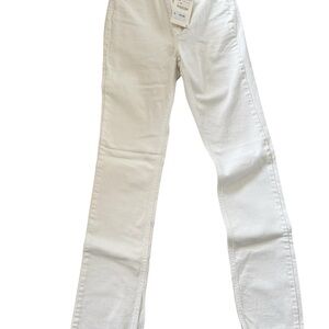 Zara Women's Cream Straight Leg Jeans